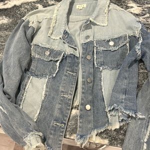 POL denim jacket frayed edges